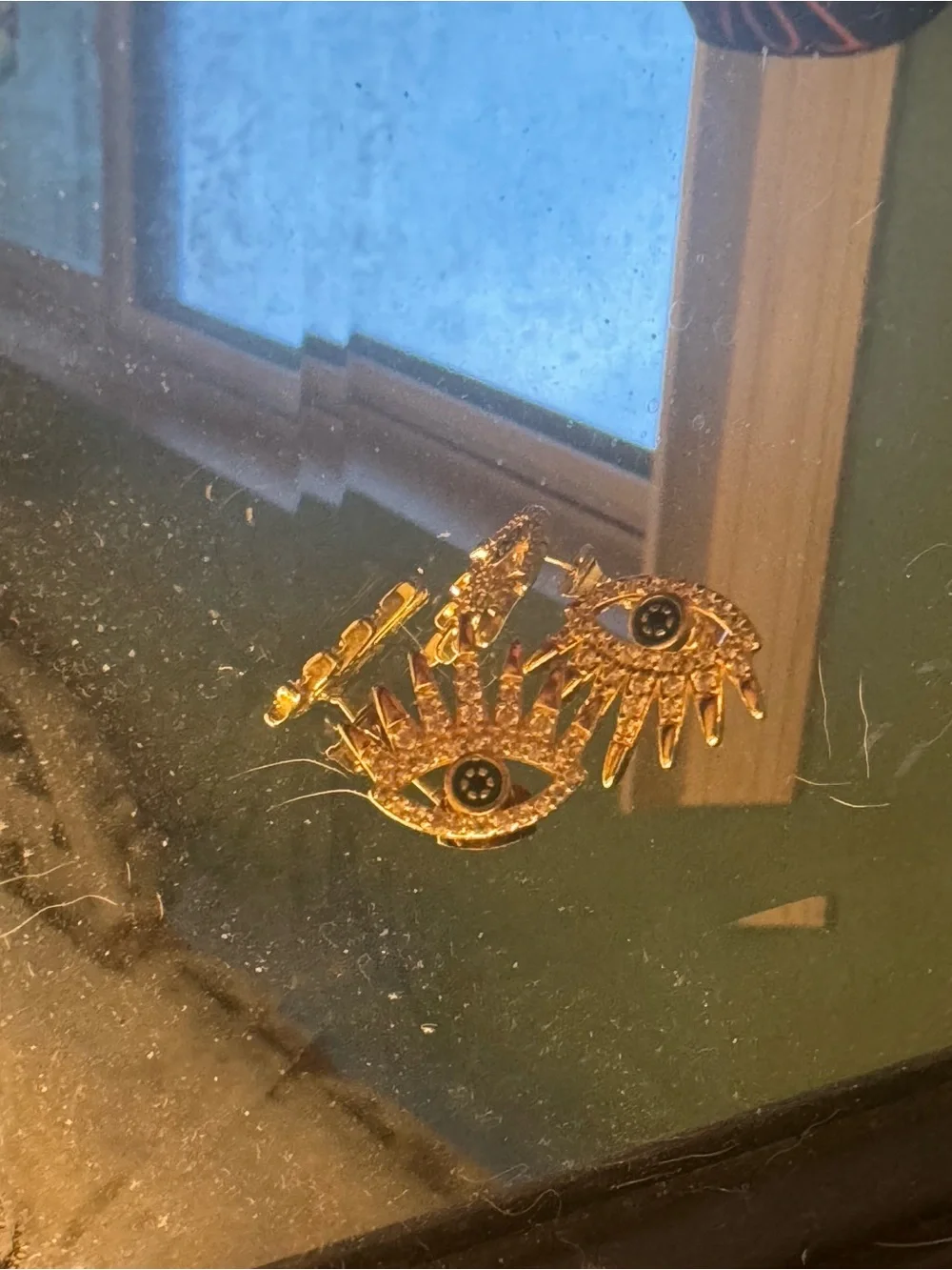 Gold Eye Wall Art Accent Earrings